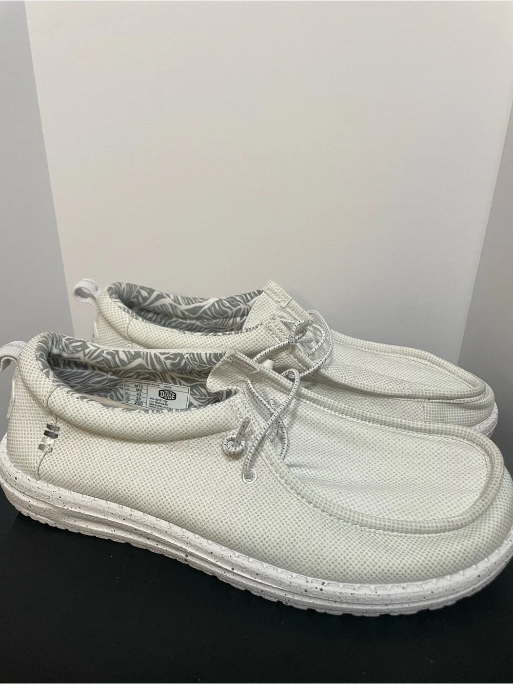Hey Dude White Mesh Slip-On Loafers
